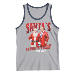 Christmas Trump With Santa Tank Top Santa's Favorite Felon Since 2024 TS02 Athletic Heather Navy Print Your Wear