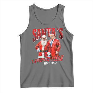 Christmas Trump With Santa Tank Top Santa's Favorite Felon Since 2024 TS02 Black Heather Print Your Wear