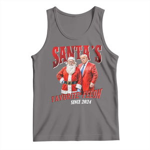 Christmas Trump With Santa Tank Top Santa's Favorite Felon Since 2024 TS02 Deep Heather Print Your Wear