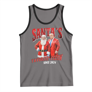 Christmas Trump With Santa Tank Top Santa's Favorite Felon Since 2024 TS02 Deep Heather Black Print Your Wear