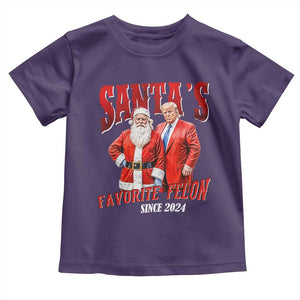 Christmas Trump With Santa Toddler T Shirt Santa's Favorite Felon Since 2024 TS02 Purple Print Your Wear