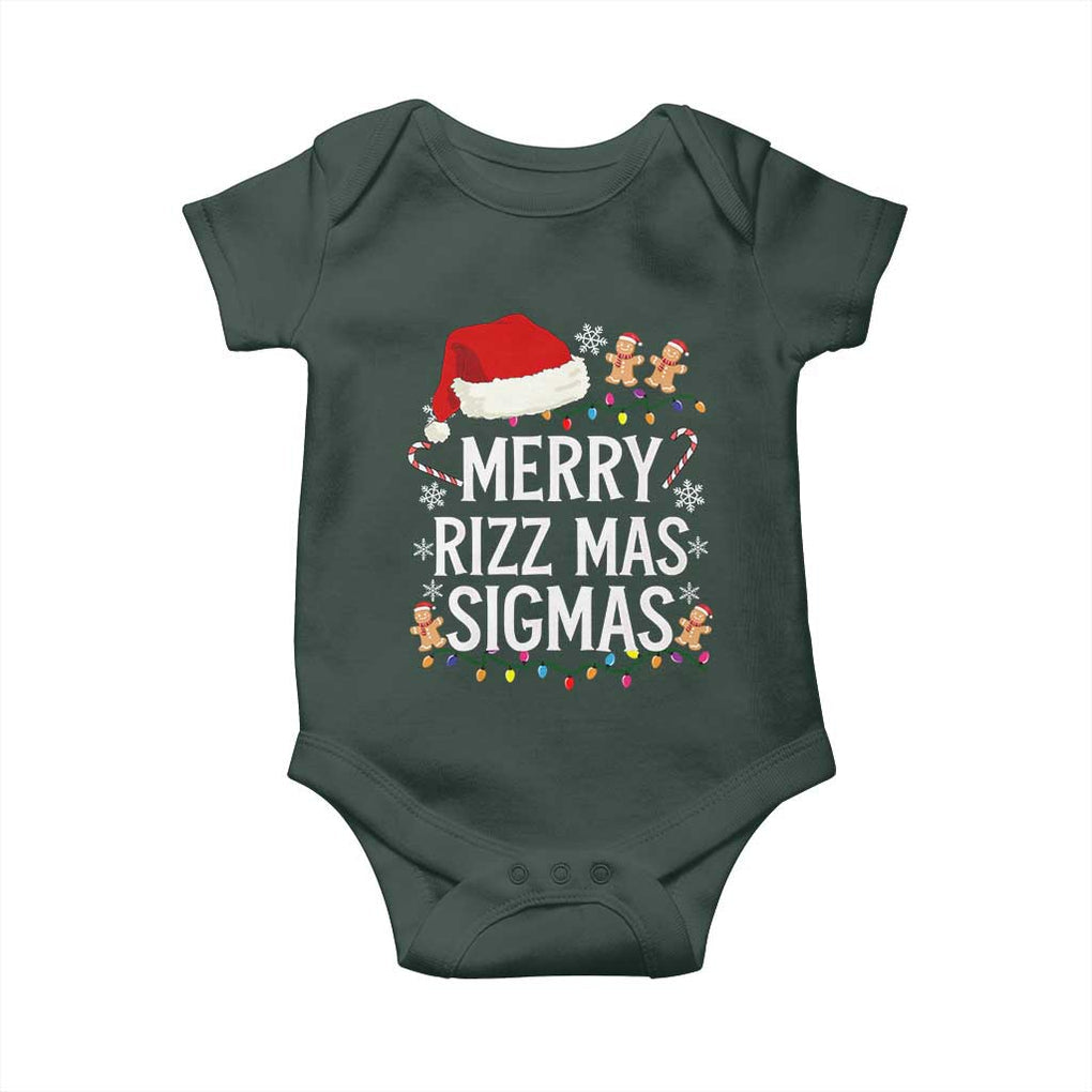 Funny Santa Rizz Christmas Baby Onesie Merry Rizzmas Sigmas TS02 Print Your Wear
