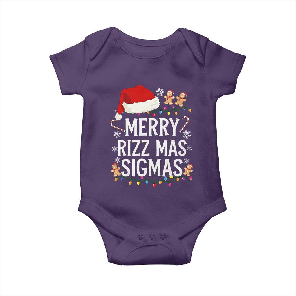 Funny Santa Rizz Christmas Baby Onesie Merry Rizzmas Sigmas TS02 Purple Print Your Wear