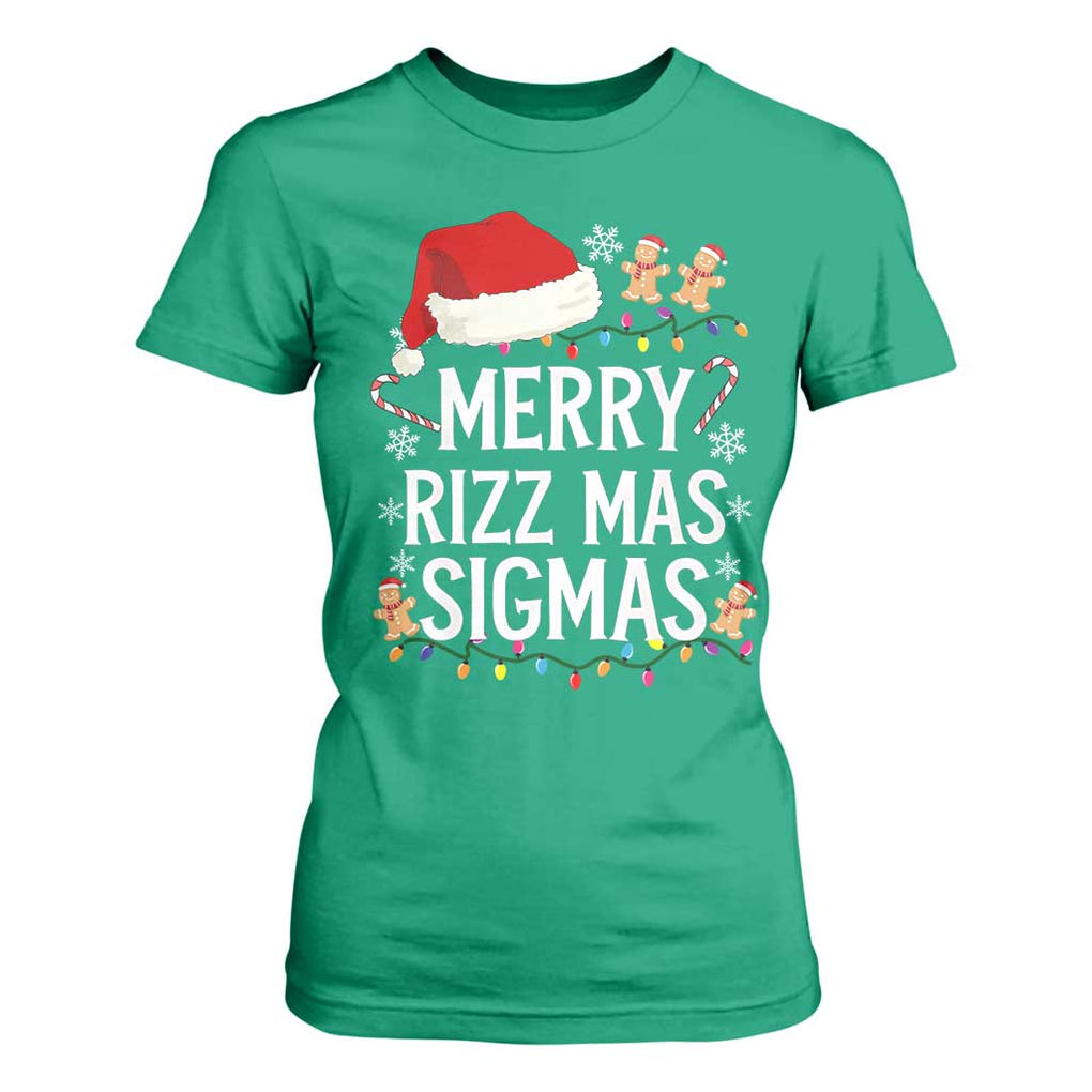 Funny Santa Rizz Christmas T Shirt For Women Merry Rizzmas Sigmas TS02 Irish Green Print Your Wear