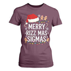 Funny Santa Rizz Christmas T Shirt For Women Merry Rizzmas Sigmas TS02 Maroon Print Your Wear