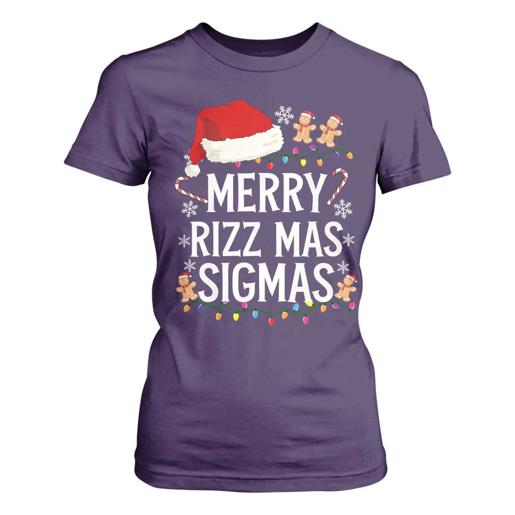Funny Santa Rizz Christmas T Shirt For Women Merry Rizzmas Sigmas TS02 Purple Print Your Wear