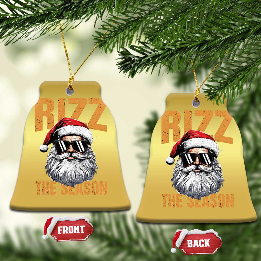 Funny Santa Rizz Xmas Christmas Ornament Rizz The Season TS02 Bell Flake Gold Print Your Wear