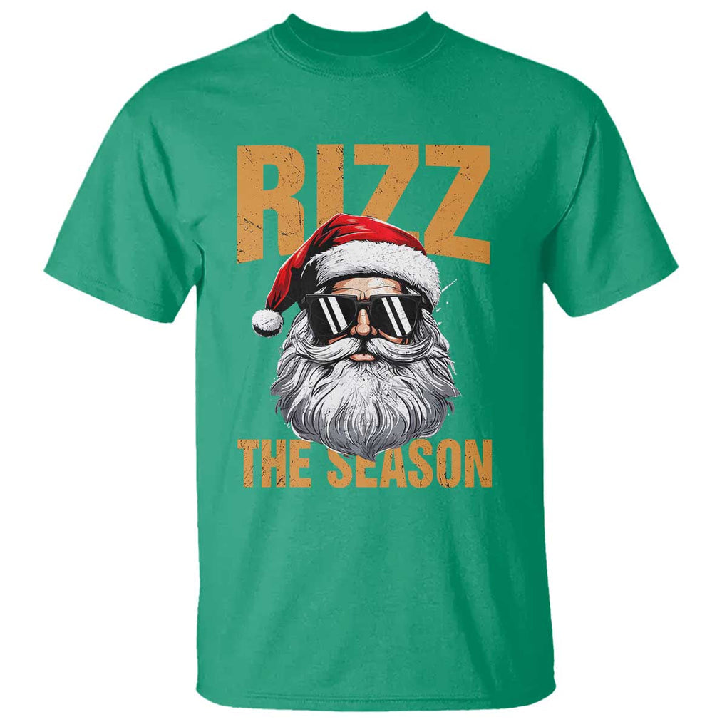 Funny Santa Rizz Christmas T Shirt Rizz The Season TS02 Irish Green Print Your Wear