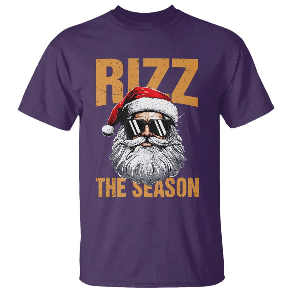 Funny Santa Rizz Christmas T Shirt Rizz The Season TS02 Purple Print Your Wear