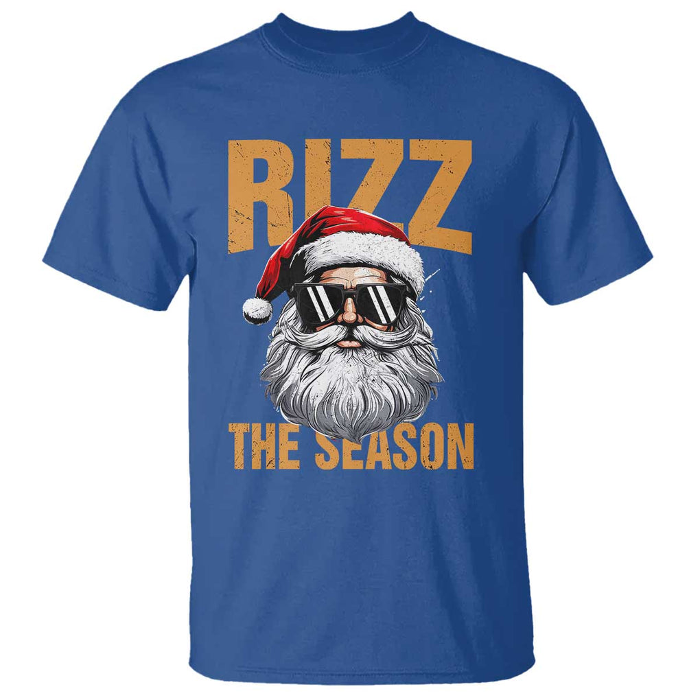 Funny Santa Rizz Christmas T Shirt Rizz The Season TS02 Royal Blue Print Your Wear