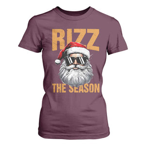 Funny Santa Rizz Christmas T Shirt For Women Rizz The Season TS02 Maroon Print Your Wear