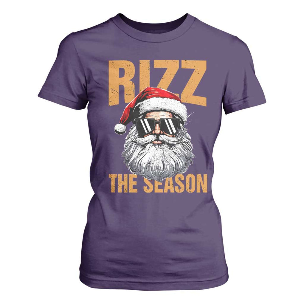 Funny Santa Rizz Christmas T Shirt For Women Rizz The Season TS02 Purple Print Your Wear