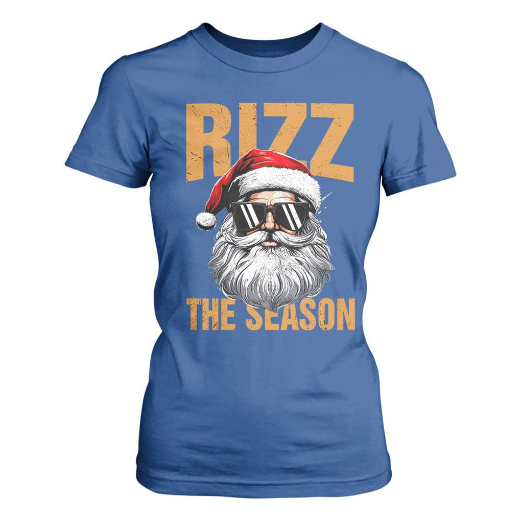 Funny Santa Rizz Christmas T Shirt For Women Rizz The Season TS02 Royal Blue Print Your Wear