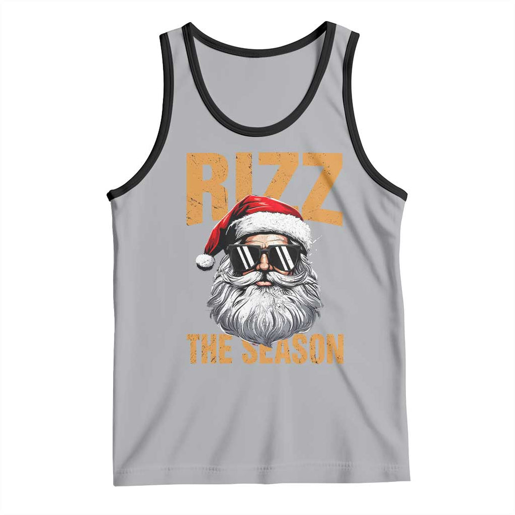 Funny Santa Rizz Christmas Tank Top Rizz The Season TS02 Athletic Heather Black Print Your Wear