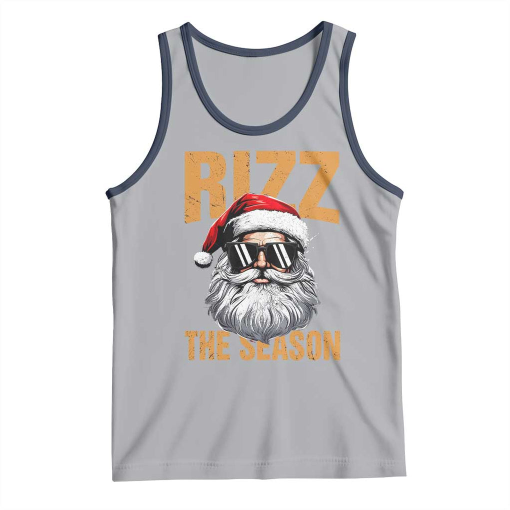 Funny Santa Rizz Christmas Tank Top Rizz The Season TS02 Athletic Heather Navy Print Your Wear