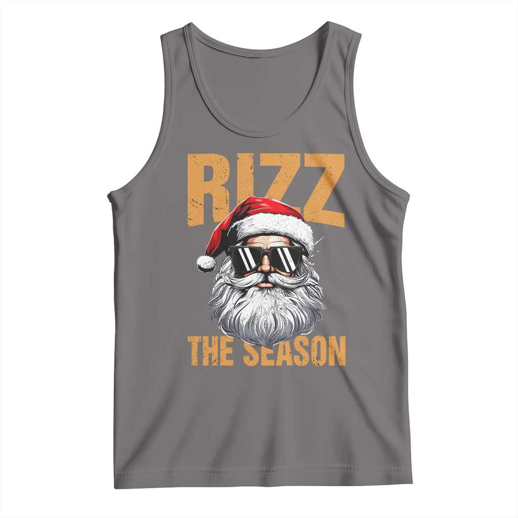 Funny Santa Rizz Christmas Tank Top Rizz The Season TS02 Deep Heather Print Your Wear