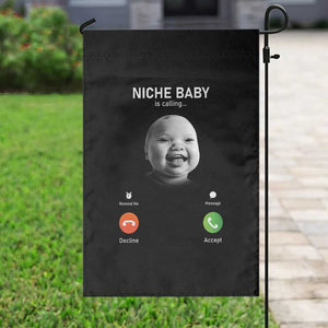 Funny Tuff Baby Meme Garden Flag Tell Em Son AI Niche Baby Motion Holding Laugh TS02 Print Your Wear