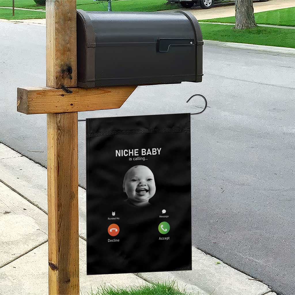 Funny Tuff Baby Meme Garden Flag Tell Em Son AI Niche Baby Motion Holding Laugh TS02 Print Your Wear