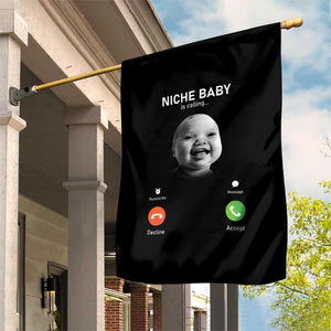 Funny Tuff Baby Meme Garden Flag Tell Em Son AI Niche Baby Motion Holding Laugh TS02 Print Your Wear
