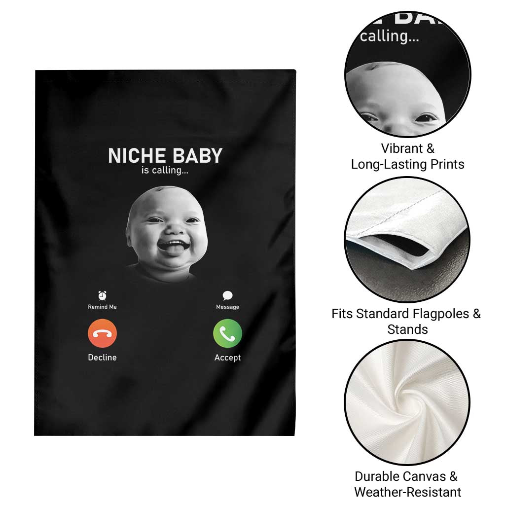 Funny Tuff Baby Meme Garden Flag Tell Em Son AI Niche Baby Motion Holding Laugh TS02 Print Your Wear