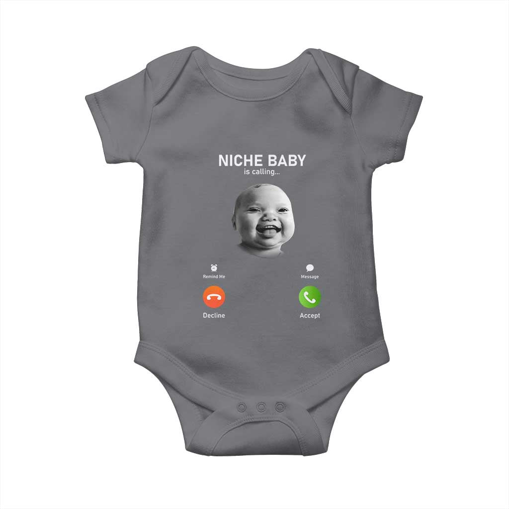 Funny Tuff Baby Meme Baby Onesie Tell Em Son AI Niche Baby Motion Holding Laugh TS02 Charcoal Print Your Wear