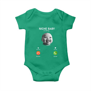 Funny Tuff Baby Meme Baby Onesie Tell Em Son AI Niche Baby Motion Holding Laugh TS02 Irish Green Print Your Wear