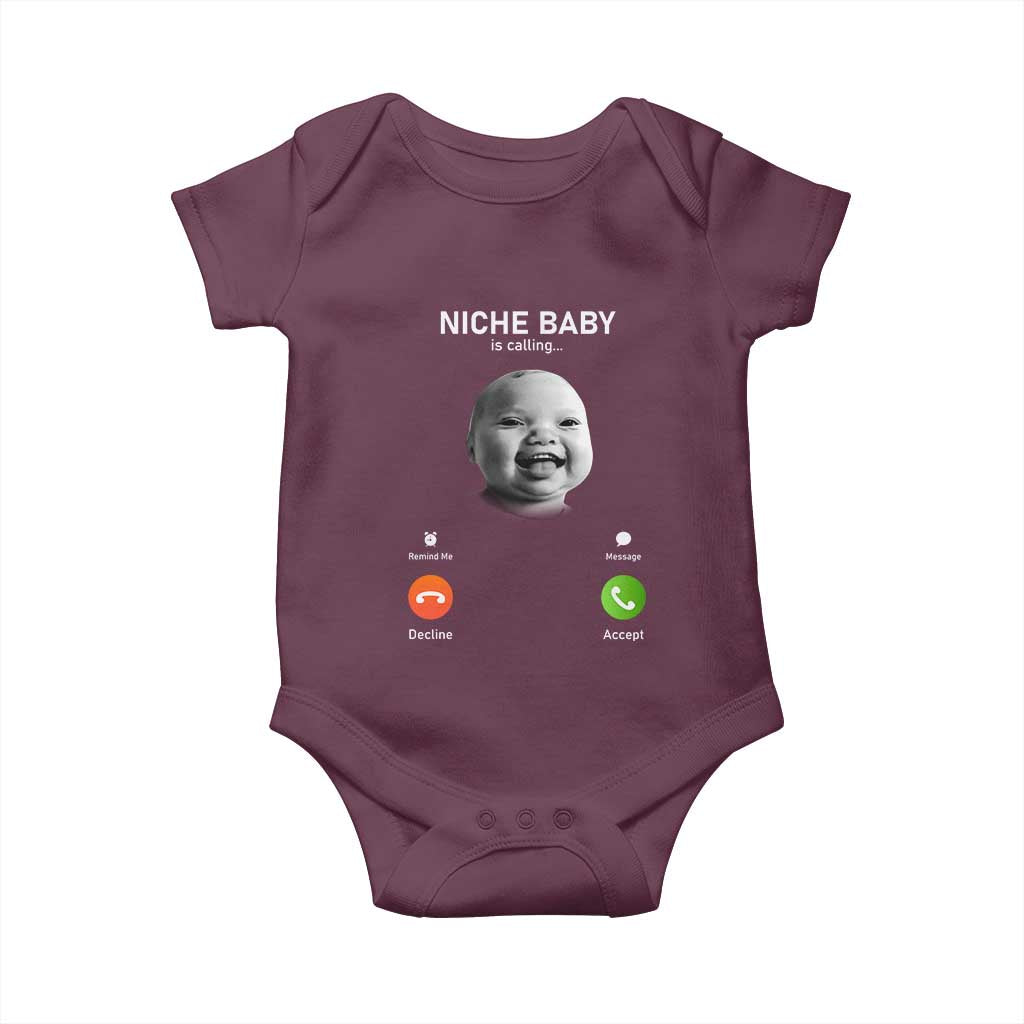 Funny Tuff Baby Meme Baby Onesie Tell Em Son AI Niche Baby Motion Holding Laugh TS02 Maroon Print Your Wear