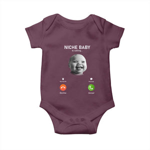 Funny Tuff Baby Meme Baby Onesie Tell Em Son AI Niche Baby Motion Holding Laugh TS02 Maroon Print Your Wear