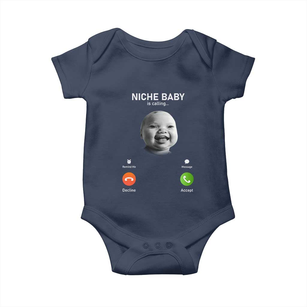 Funny Tuff Baby Meme Baby Onesie Tell Em Son AI Niche Baby Motion Holding Laugh TS02 Navy Print Your Wear
