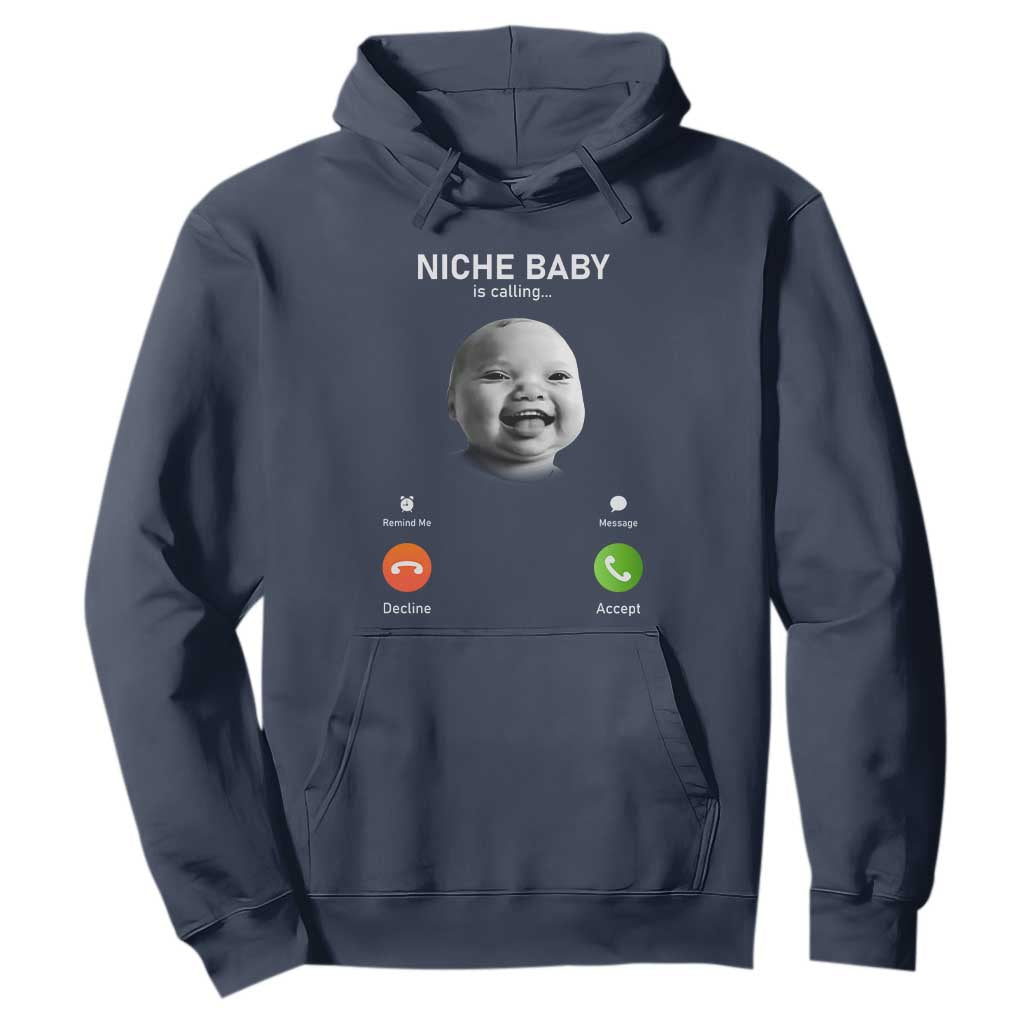 Funny Tuff Baby Meme Hoodie Tell Em Son AI Niche Baby Motion Holding Laugh TS02 Navy Print Your Wear
