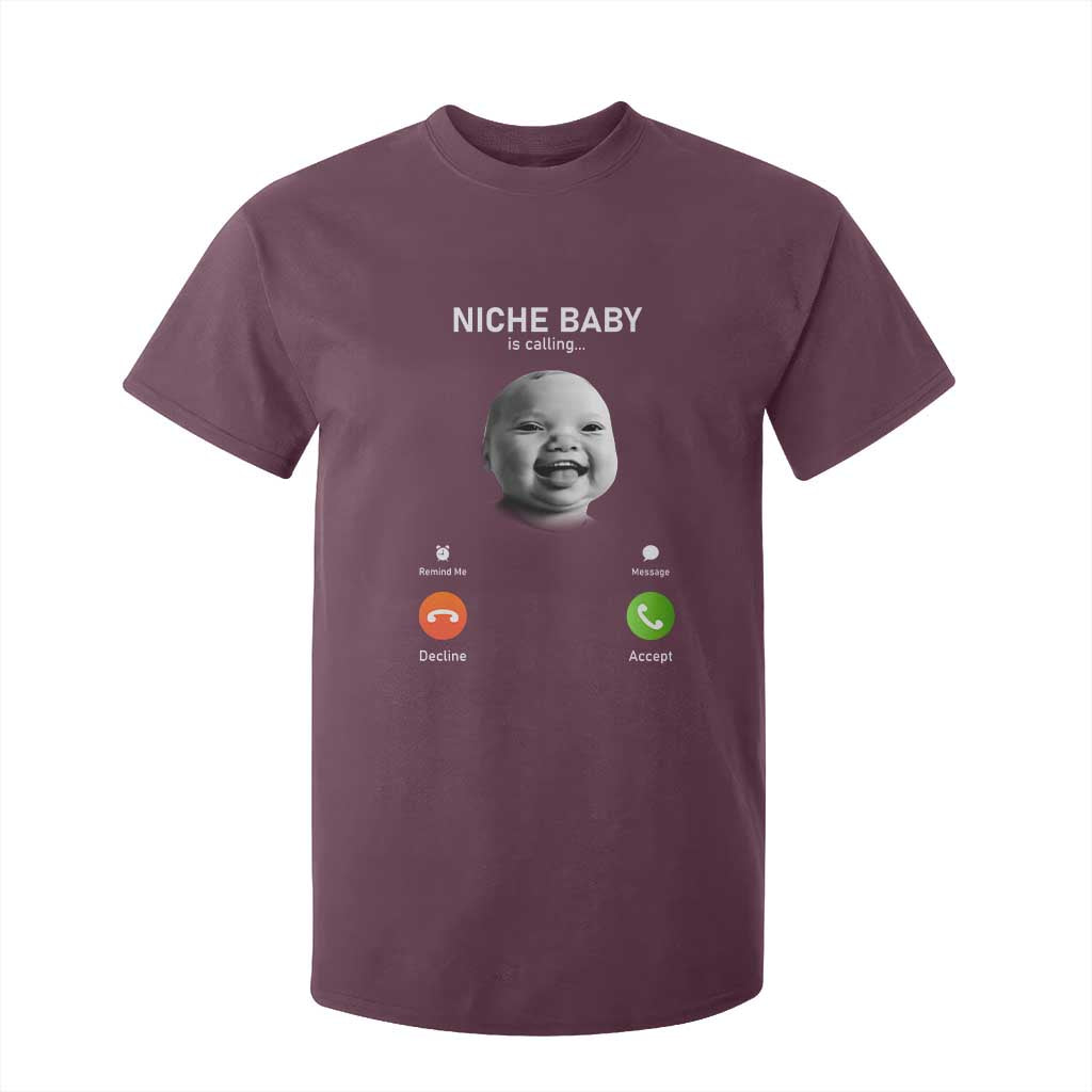 Funny Tuff Baby Meme T Shirt For Kid Tell Em Son AI Niche Baby Motion Holding Laugh TS02 Maroon Print Your Wear