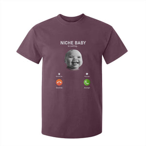 Funny Tuff Baby Meme T Shirt For Kid Tell Em Son AI Niche Baby Motion Holding Laugh TS02 Maroon Print Your Wear