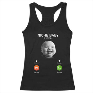 Funny Tuff Baby Meme Racerback Tank Top Tell Em Son AI Niche Baby Motion Holding Laugh TS02 Black Print Your Wear