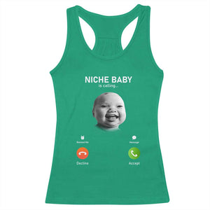 Funny Tuff Baby Meme Racerback Tank Top Tell Em Son AI Niche Baby Motion Holding Laugh TS02 Irish Green Print Your Wear
