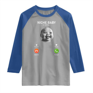 Funny Tuff Baby Meme Raglan Shirt Tell Em Son AI Niche Baby Motion Holding Laugh TS02 Sport Gray Royal Print Your Wear