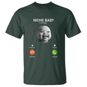 Funny Tuff Baby Meme T Shirt Tell Em Son AI Niche Baby Motion Holding Laugh TS02 Dark Forest Green Print Your Wear