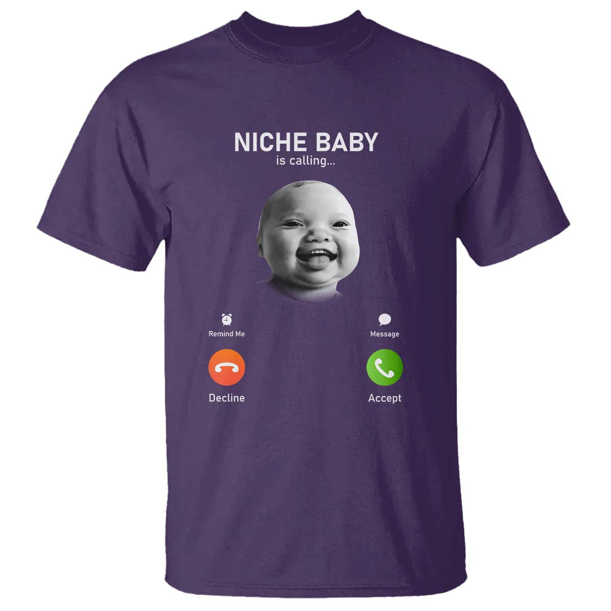 Funny Tuff Baby Meme T Shirt Tell Em Son AI Niche Baby Motion Holding Laugh TS02 Purple Print Your Wear