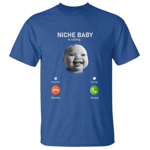 Funny Tuff Baby Meme T Shirt Tell Em Son AI Niche Baby Motion Holding Laugh TS02 Royal Blue Print Your Wear