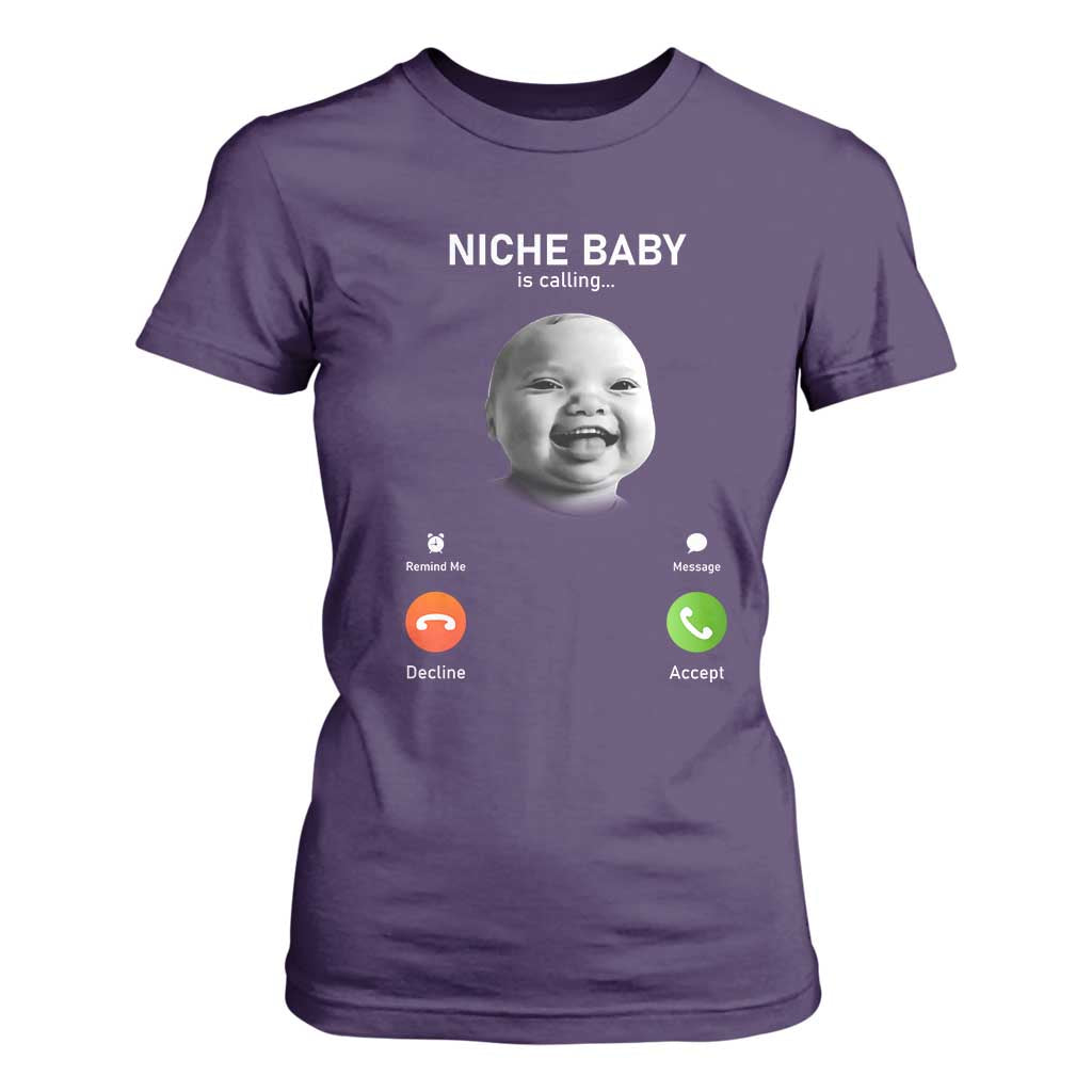 Funny Tuff Baby Meme T Shirt For Women Tell Em Son AI Niche Baby Motion Holding Laugh TS02 Purple Print Your Wear