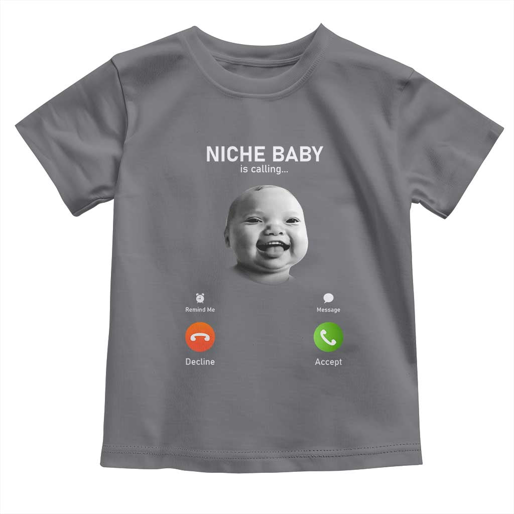 Funny Tuff Baby Meme Toddler T Shirt Tell Em Son AI Niche Baby Motion Holding Laugh TS02 Charcoal Print Your Wear