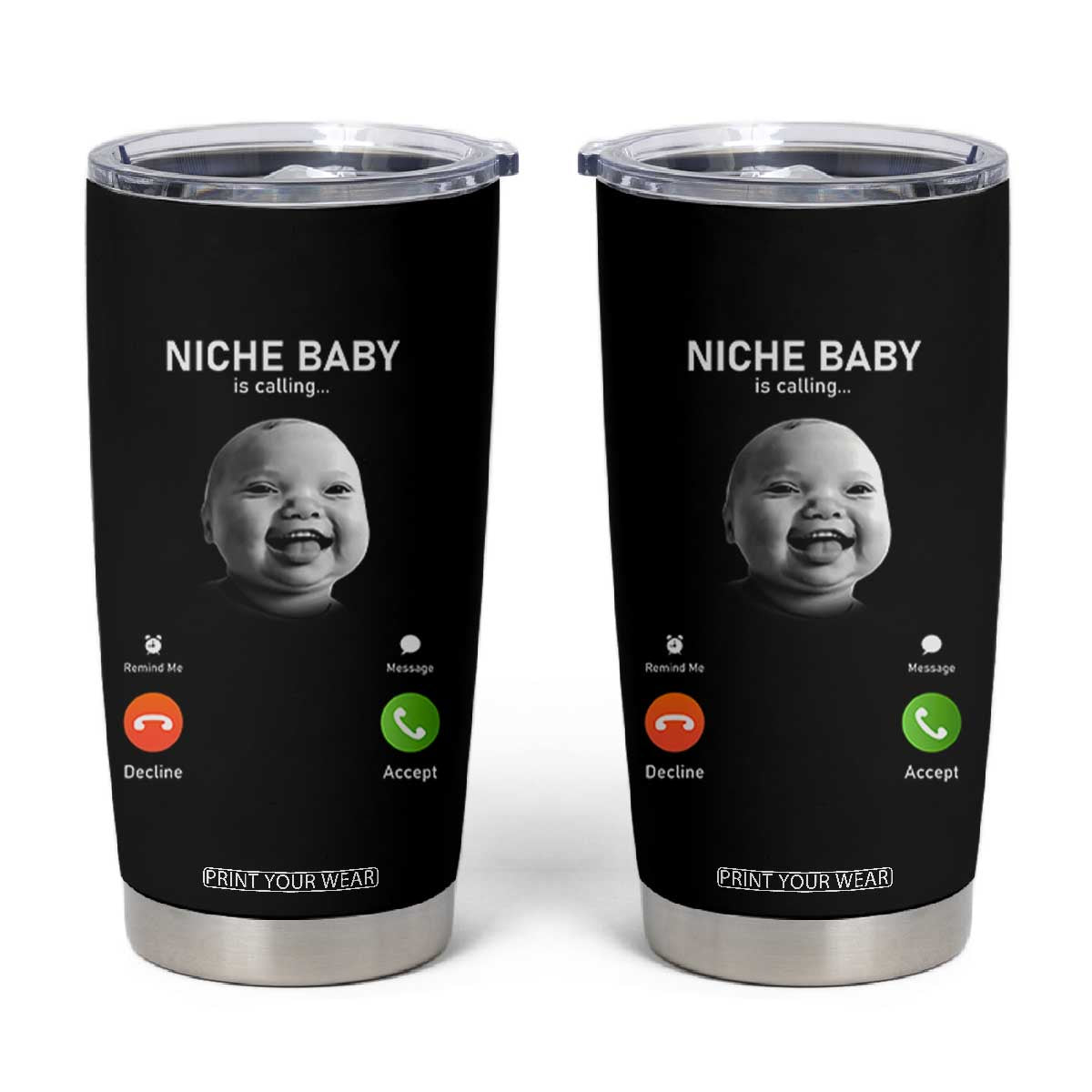 Funny Tuff Baby Meme Tumbler Cup Tell Em Son AI Niche Baby Motion Holding Laugh TS02 Black Print Your Wear