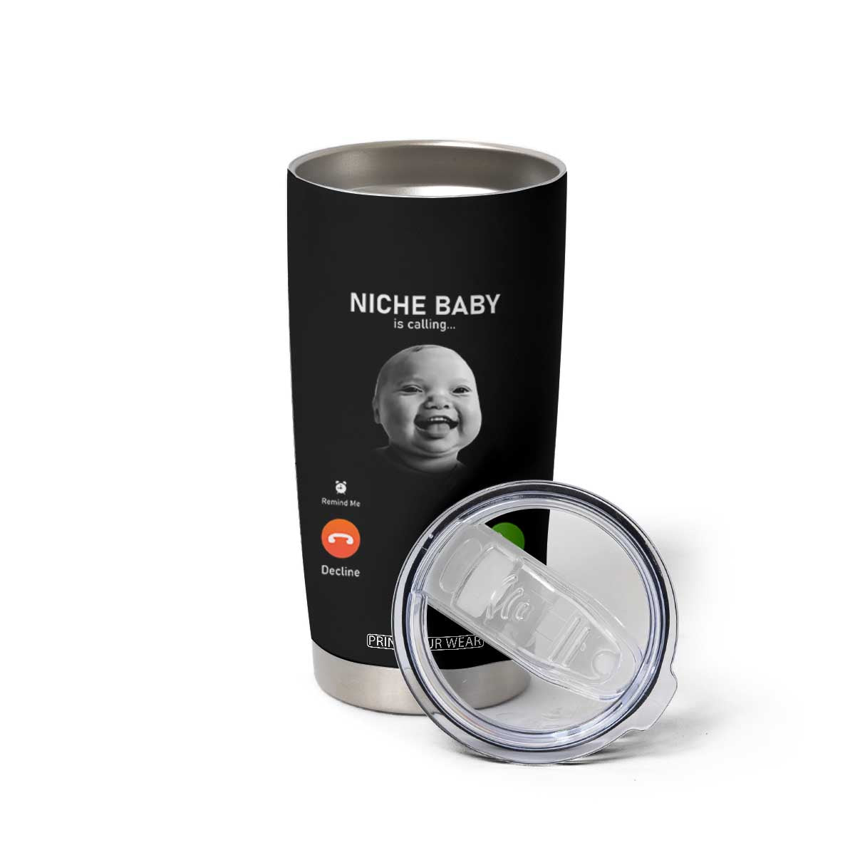 Funny Tuff Baby Meme Tumbler Cup Tell Em Son AI Niche Baby Motion Holding Laugh TS02 Print Your Wear