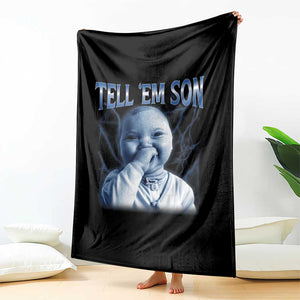 Funny Giggling Niche Baby Is Calling Throw Blanket Tuff Baby AI Laughing Gen Alpha Meme TS02 Print Your Wear