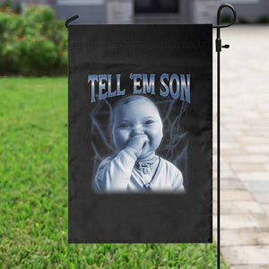Funny Giggling Niche Baby Is Calling Garden Flag Tuff Baby AI Laughing Gen Alpha Meme TS02 Print Your Wear