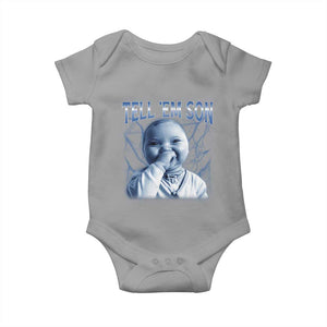 Funny Giggling Niche Baby Is Calling Baby Onesie Tuff Baby AI Laughing Gen Alpha Meme TS02 Sport Gray Print Your Wear