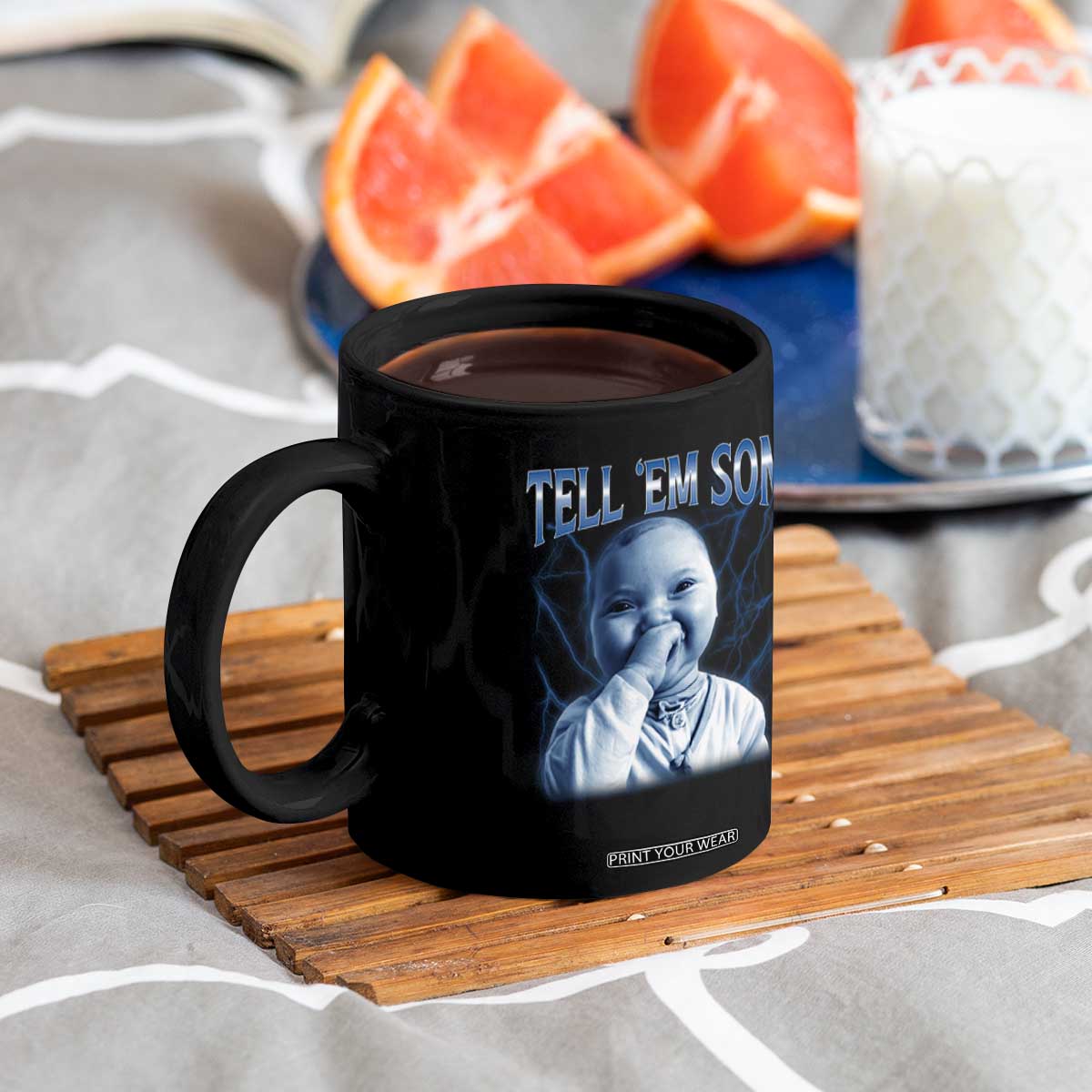 Funny Giggling Niche Baby Is Calling Coffee Mug Tuff Baby AI Laughing Gen Alpha Meme TS02 Print Your Wear