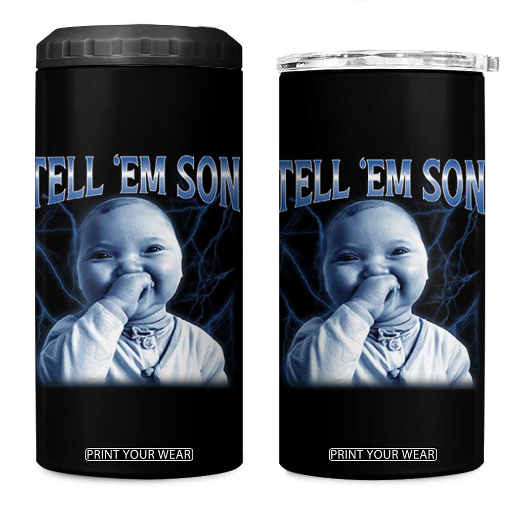 Funny Giggling Niche Baby Is Calling 4 in 1 Can Cooler Tumbler Tuff Baby AI Laughing Gen Alpha Meme TS02 One Size: 16 oz Black Print Your Wear