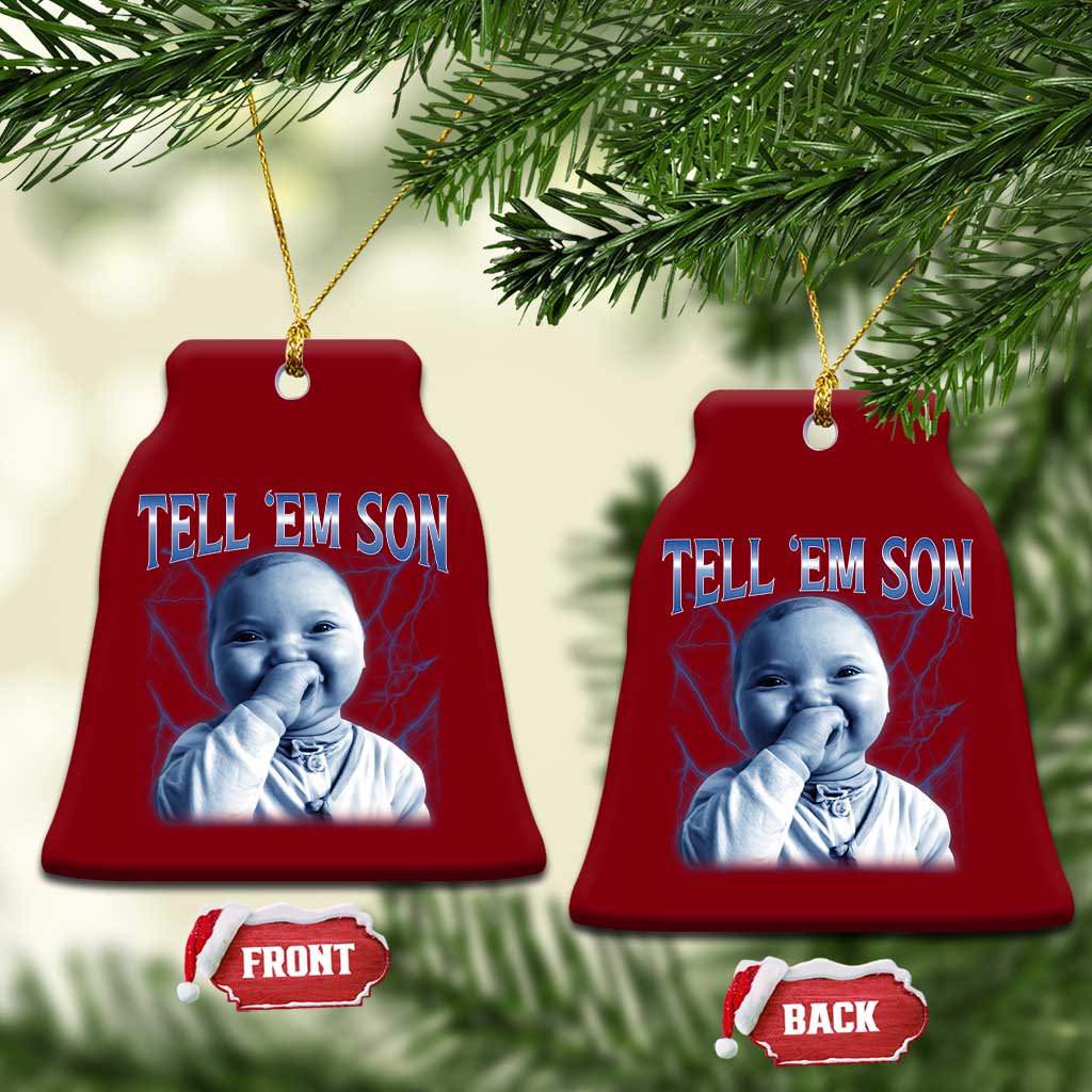 Funny Giggling Niche Baby Is Calling Ceramic Ornament Tuff Baby AI Laughing Gen Alpha Meme TS02 Print Your Wear