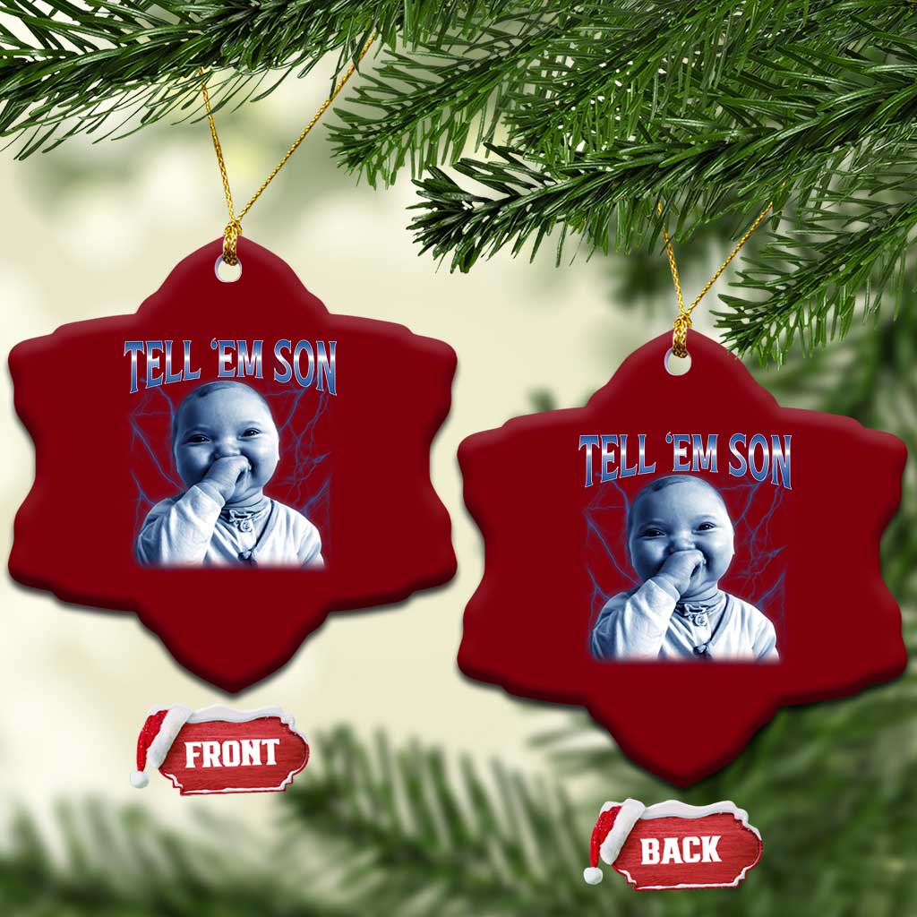 Funny Giggling Niche Baby Is Calling Ceramic Ornament Tuff Baby AI Laughing Gen Alpha Meme TS02 Print Your Wear