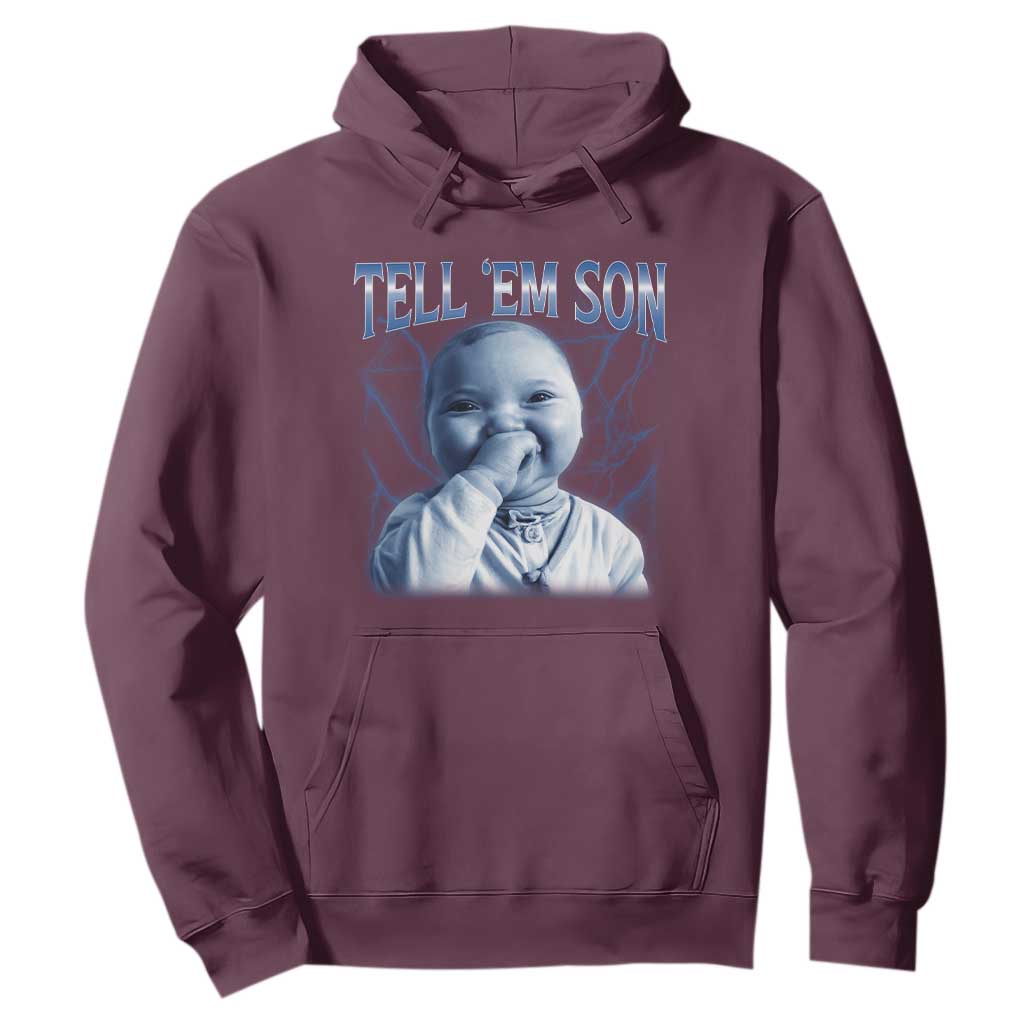 Funny Giggling Niche Baby Is Calling Hoodie Tuff Baby AI Laughing Gen Alpha Meme TS02 Maroon Print Your Wear